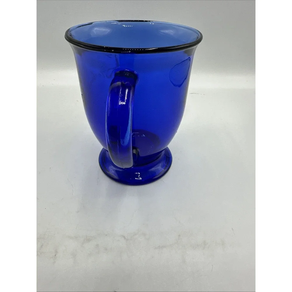 Dark Blue Glass Starbucks Footed Coffee Cup 5